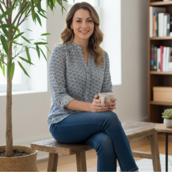 Halogen Geo Pattern Tunic - Picture 5 of 16